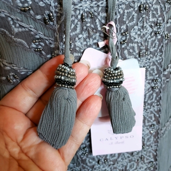 Calypso St Barth NWT Kylea gunmetal beaded… - Picture 3 of 15